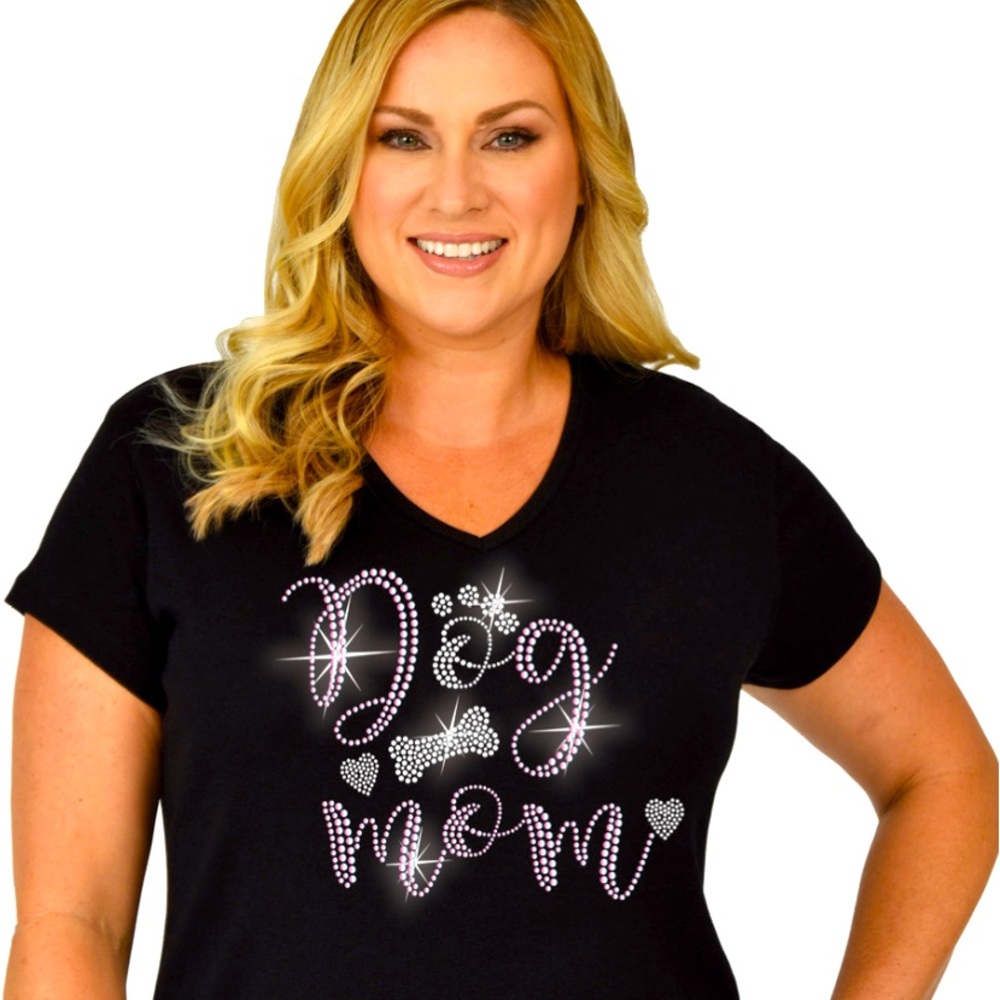 Rhinestone Dog Mom Women’s Top